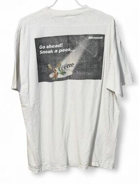 Microsoft Extreme white cotton t-shirt 90s xl